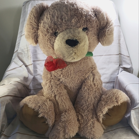 Walgreens Brown Dog With Rose Stuffed Animal Jumbo 24 Inch 2023 #644011 2 Feet